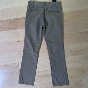 Grey/tan volcom chino pants, 28 waist